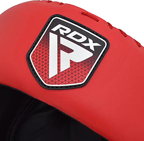 RDX Cascos Boxeo Helmet MMA para Entrenamiento y Muay Thai, Maya Hide Leather Adjustable Apex Pro Head Guard, Sparring, Artes Marciales Kickboxing Karate Zero Impact Helmet