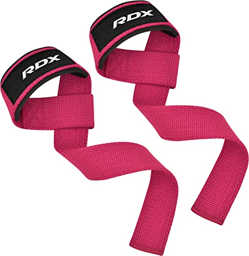 RDX Correas Levantamiento de Pesas, 5MM Neopreno Soporte de Muñeca Acolchado, Powerlifting Straps Muñequeras Agarres para Fitness Peso Culturismo Gimnasio Deportivas Gym Agarraderas, Mujeres Hombres