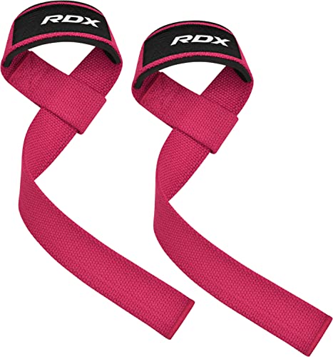 RDX Correas Levantamiento de Pesas, 5MM Neopreno Soporte de Muñeca Acolchado, Powerlifting Straps Muñequeras Agarres para Fitness Peso Culturismo Gimnasio Deportivas Gym Agarraderas, Mujeres Hombres