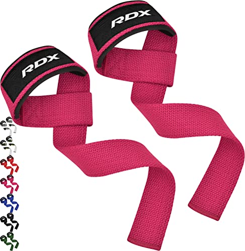 RDX Correas Levantamiento de Pesas, 5MM Neopreno Soporte de Muñeca Acolchado, Powerlifting Straps Muñequeras Agarres para Fitness Peso Culturismo Gimnasio Deportivas Gym Agarraderas, Mujeres Hombres