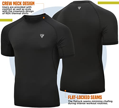 RDX Erupción Guardia MMA Compresion Vest, Camiseta sin Mangas de Media Manga Larga Sport Combat Camiseta sin Mangas para Surf Entrenamiento Sparring Correr Ciclismo, Termicas de Artes Marciales