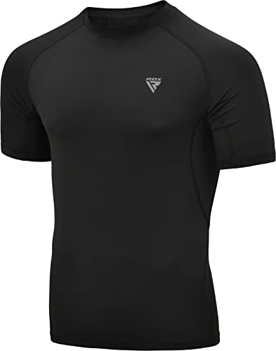 RDX Erupción Guardia MMA Compresion Vest, Camiseta sin Mangas de Media Manga Larga Sport Combat Camiseta sin Mangas para Surf Entrenamiento Sparring Correr Ciclismo, Termicas de Artes Marciales