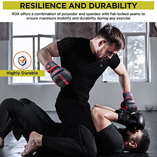 RDX Erupción Guardia MMA Compresion Vest, Camiseta sin Mangas de Media Manga Larga Sport Combat Camiseta sin Mangas para Surf Entrenamiento Sparring Correr Ciclismo, Termicas de Artes Marciales