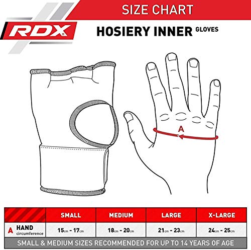 RDX Gel Vendas Boxeo Guantes Interiores, 75cm Elástico Correa de Muñeca Soporte Cinta, Vendaje Envolturas Protector Wraps, Muay Thai MMA Kick Boxing Artes Marciales Puñetazos, Hombre Mujere