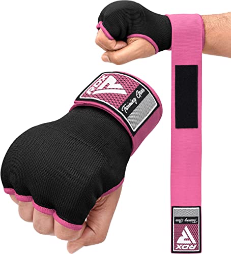 RDX Gel Vendas Boxeo Guantes Interiores, 75cm Elástico Correa de Muñeca Soporte Cinta, Vendaje Envolturas Protector Wraps, Muay Thai MMA Kick Boxing Artes Marciales Puñetazos, Hombre Mujere