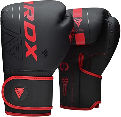 RDX Guantes de Boxeo Muay Thai Entrenamiento, Maya Hide Cuero, Kara Boxing Gloves para Sparring Kickboxing Saco Manoplas de Boxeo MMA Fight Training, Hombres Mujeres, 8 10 12 14 16oz