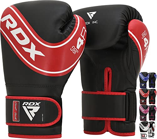 RDX Guantes de Boxeo Niños Muay Thai Entrenamiento, Maya Hide Cuero, 6oz 4oz Junior Boxing Gloves, Sparring MMA Kickboxing Saco Manoplas de Boxeo Training, Kids Cumpleaños Regalos Deporte Juguetes