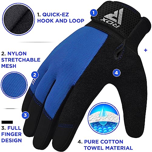 RDX Guantes Gimnasio Musculacion Entrenamiento Gym, Antideslizante Levantamiento de Pesas Musculación Palma Acolchada Gel Antideslizante Transpirable Pantalla Táctil Equipo de Fitness en Casa