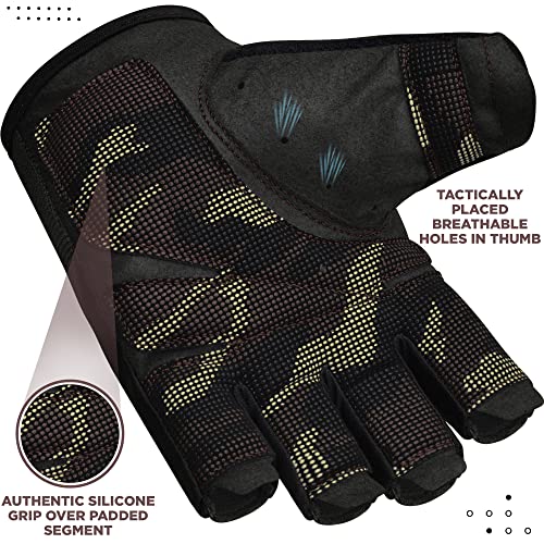 RDX Guantes para el Levantamiento de Pesas, Soporte Adicional elástico y Largo para la muñeca, Agarre Completo en la Palma de la Mano, HIIT Culturismo Ciclismo Entrenamiento para Hombres y Mujeres