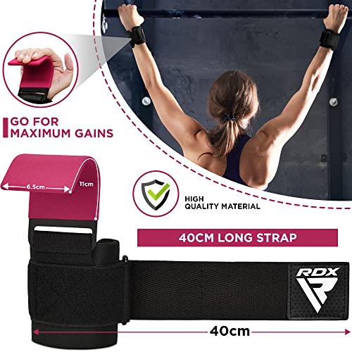 RDX Levantamiento Peso Gancho Correas de Agarre, Antideslizante Recubiertos de Goma, 8mm Neopreno Gimnasio Muñequeras Pesas Hook Straps, Powerlifting Deadlift Musculacion Elevación Deportivas