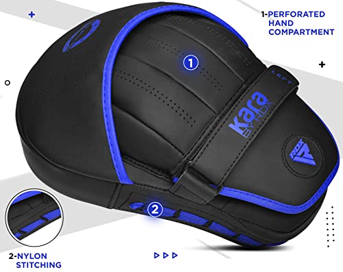 RDX Manoplas de Boxeo Muay Thai MMA Entrenamiento Paos, Maya Hide Cuero Curvadas Boxing Pads, Kara Gancho Y Jab Patada Almohadilla para Kick Boxing Sparring Artes Marciales Taekwondo Karate Training