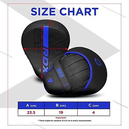 RDX Manoplas de Boxeo Muay Thai MMA Entrenamiento Paos, Maya Hide Cuero Curvadas Boxing Pads, Kara Gancho Y Jab Patada Almohadilla para Kick Boxing Sparring Artes Marciales Taekwondo Karate Training