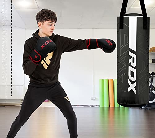 RDX Niños Guantes de Boxeo para Entrenamiento y Muay Thai, Maya Hide Cuero Kara Junior Mitones para Sparring, Kick Boxing, Boxing Gloves para Saco Boxeo, Artes Marciales Training