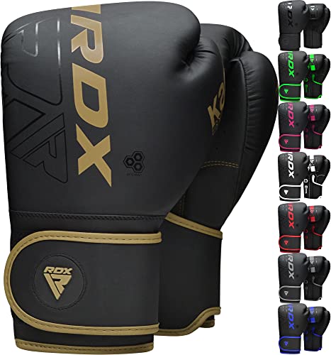 RDX Niños Guantes de Boxeo para Entrenamiento y Muay Thai, Maya Hide Cuero Kara Junior Mitones para Sparring, Kick Boxing, Boxing Gloves para Saco Boxeo, Artes Marciales Training