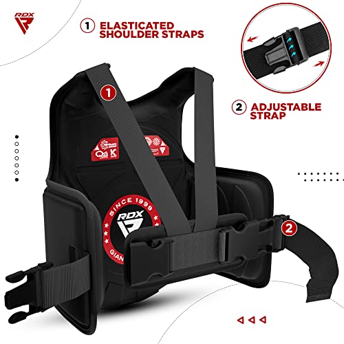 RDX Protector de Pecho, Maya Hide Cuero Protector De Cuerpo Acolchado Ajustable Mam capacitación, Muay Thai, Artes Marciales, Armadura de Escudo de Costilla Entrenamiento Kickboxing