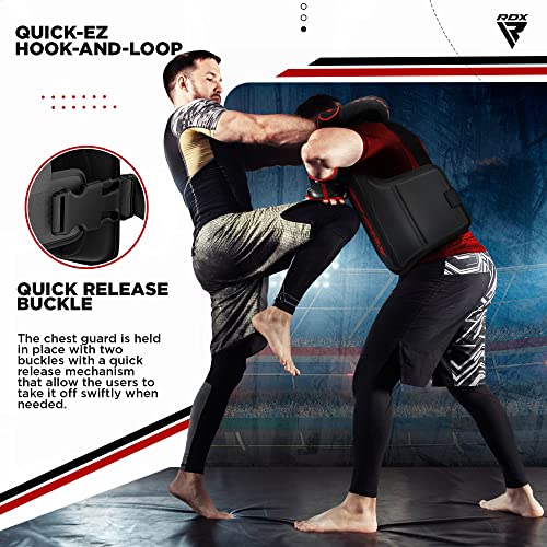 RDX Protector de Pecho, Maya Hide Cuero Protector De Cuerpo Acolchado Ajustable Mam capacitación, Muay Thai, Artes Marciales, Armadura de Escudo de Costilla Entrenamiento Kickboxing