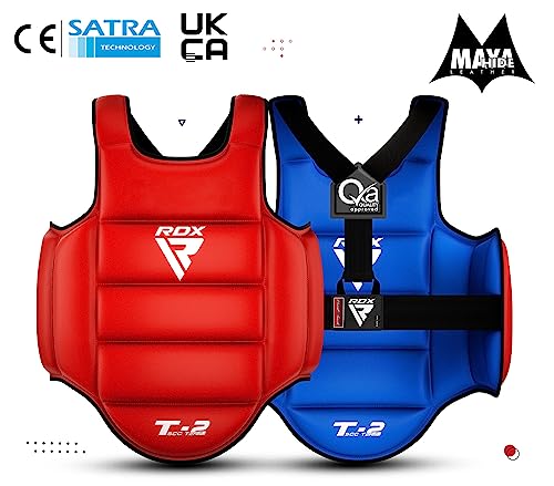 RDX Protector de Pecho TKD Protección De Cuerpo MMA Boxeo Vientre para Pecho Peto Taekwondo (Reversible)