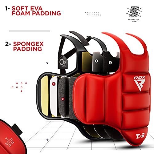 RDX Protector de Pecho TKD Protección De Cuerpo MMA Boxeo Vientre para Pecho Peto Taekwondo (Reversible)