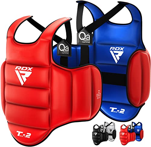 RDX Protector de Pecho TKD Protección De Cuerpo MMA Boxeo Vientre para Pecho Peto Taekwondo (Reversible)