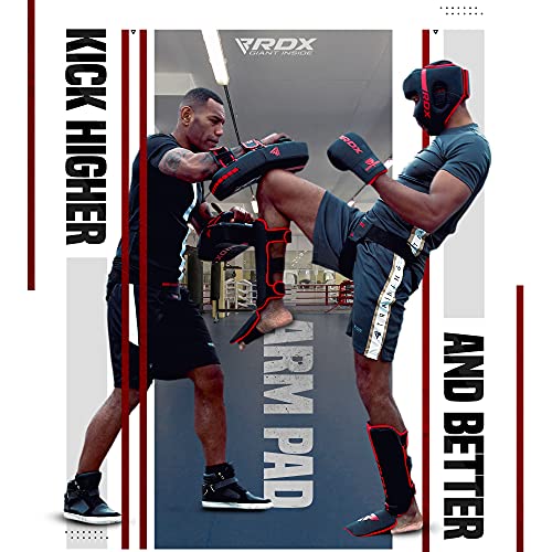 RDX Thai Pads Paos Muay Thai Kick Boxing Entrenamiento, Maya Hide Cuero Boxeo Almohadilla, Kara Curvo Escudo Manoplas para MMA Kicking Sparring Artes Marciales Taekwondo Combate Deportes Training Pad