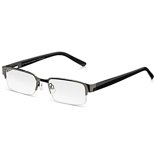 Read Optics Gafas de lectura de 2.5 para hombre, gafas cuadradas de media montura, diseño clásico, cómodas para llevar todo el día