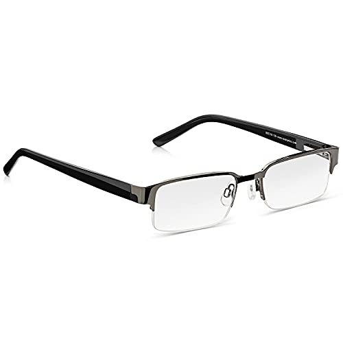 Read Optics Gafas de lectura de 2.5 para hombre, gafas cuadradas de media montura, diseño clásico, cómodas para llevar todo el día