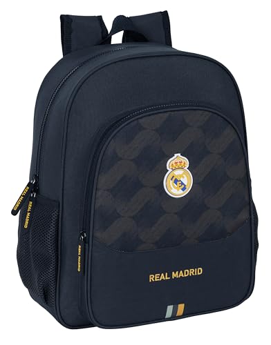 REAL MADRID 2ª EQUIPACIÓN 23/24 - Mochila Escolar, Infantil, Mochila Adaptable a Carro, Ideal para Niños en Edad Escolar, Cómoda y Versátil, Calidad y Resistencia, 32x12x38 cm, Color Azul Marino