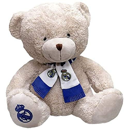 REAL MADRID CF - Oso de Peluche con Bufanda, 35 cm, Producto Oficial (CyP Brands)