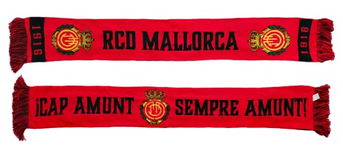 Real Mallorca 634438639381 Bufanda, Unisex Adulto, Negro/Rojo, Talla única