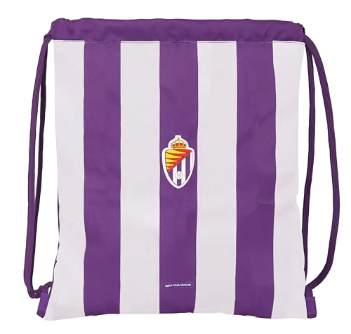 REAL VALLADOLID - Mochila Saco Plano Grande, Mochila, Ideal para Niños de Diferentes Edades, Cómoda y Versátil, Calidad y Resistencia, 35x40 cm, Color Morado