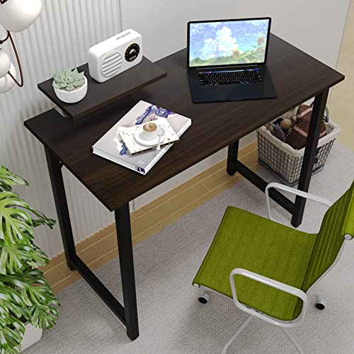 Rechebon Mesa Escritorio para Ordenador, Mesa de Ordenador para el hogar, Oficina, Escritorio con Bandeja para Monitor, 80 x 40 x 75 cm,Negro