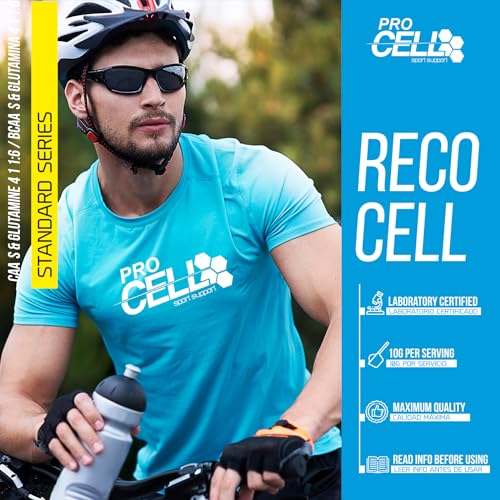 Reco Cell | Suplemento de Recuperación Post Entrenamiento con L-Glutamina, BCAA's 4:1:1 y Vitamina B6 (300g / 30 servicios) - Sabor Melón - Recuperador y Aumento Muscular con Fórmula Avanzada