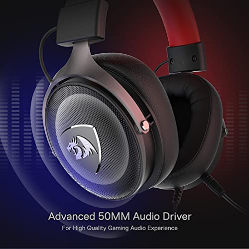 Redragon Icon H520 Auriculares Gaming con cable - 7.1 Virtual – Copa Supraaural – Micrófono desmontable de conexión 3.5 mm.– PC, PS4/3, Xbox One.