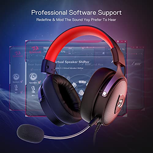 Redragon Icon H520 Auriculares Gaming con cable - 7.1 Virtual – Copa Supraaural – Micrófono desmontable de conexión 3.5 mm.– PC, PS4/3, Xbox One.