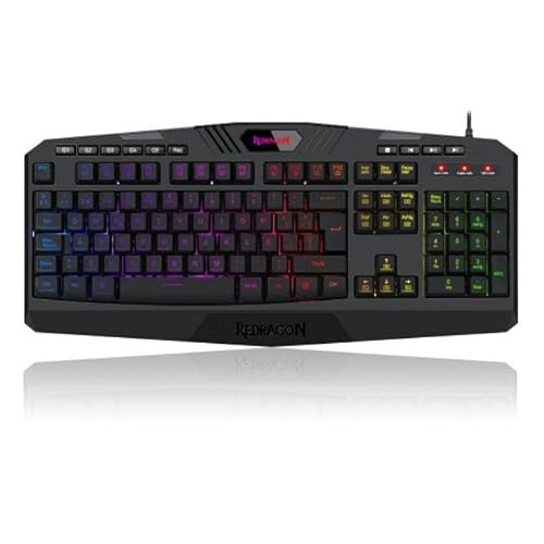 Redragon Teclado Gaming Harpe Pro K503A-RGB -Teclado para juegos - Distribucion España - USB - Ligero - Resistente al Agua- Ergonómico - Silencioso - Teclado gamer para PC - Negro