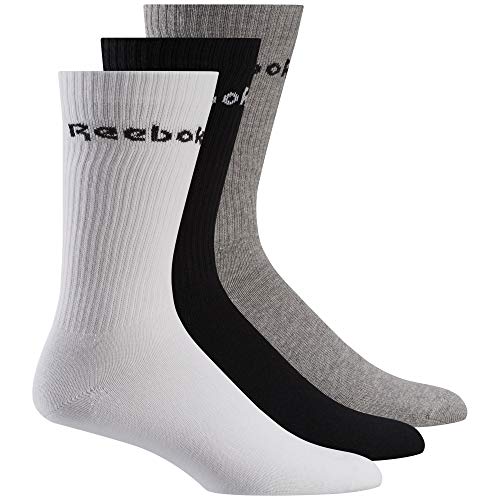 Reebok Act Core Mid Crew Sock 3P Calcetines, Unisex adulto, Brgrin/Negro/Blanco, L