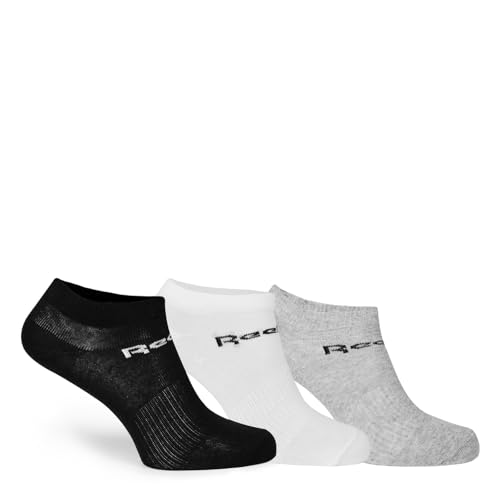 Reebok Active Core 3 Pairs Low-Cut Calcetines, Unisex Adulto, Medium Grey Heather/White/Black, S