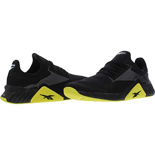 Reebok Bicicleta elíptica Flashfilm para Hombre, Negro Blanco HeroYellow, 46 EU