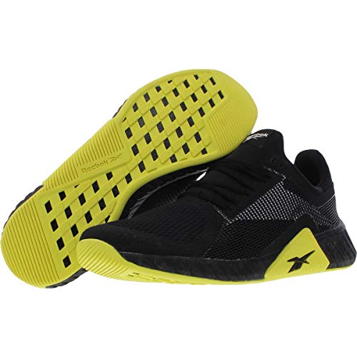 Reebok Bicicleta elíptica Flashfilm para Hombre, Negro Blanco HeroYellow, 46 EU