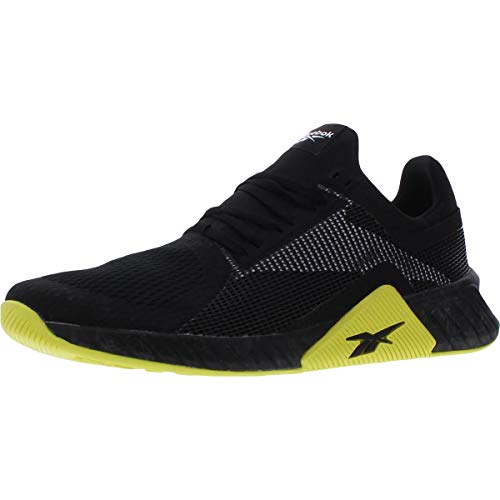 Reebok Bicicleta elíptica Flashfilm para Hombre, Negro Blanco HeroYellow, 46 EU