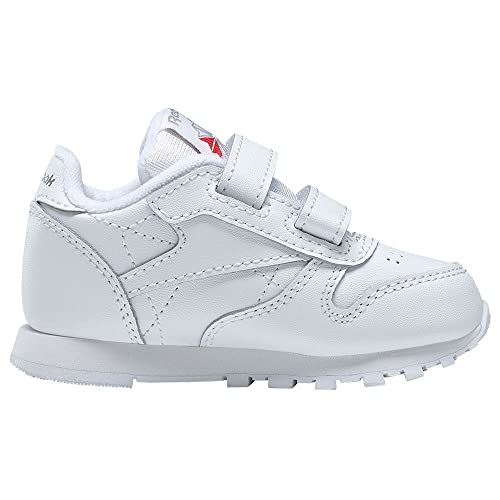 Reebok Classic Leather 2V, Zapatillas Unisex bebé, White/Carbon/Vector Blue, 26 EU