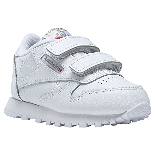 Reebok Classic Leather 2V, Zapatillas Unisex bebé, White/Carbon/Vector Blue, 26 EU