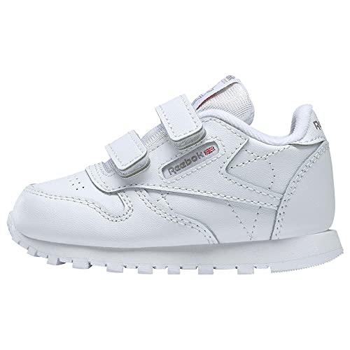 Reebok Classic Leather 2V, Zapatillas Unisex bebé, White/Carbon/Vector Blue, 26 EU