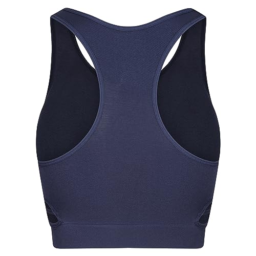 Reebok Top Corto sin Costuras Damen Marineblau | Fitness-BH Mit Feuchtigkeitsableitungstechnologie Sujetador de Entrenamiento, Azul, S para Mujer