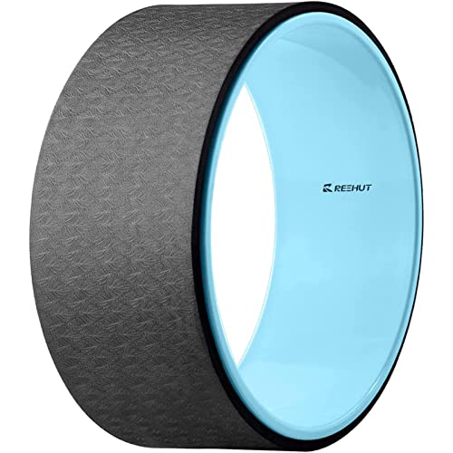 REEHUT Rueda de Yoga para la Dharma 32cm×13cm Yoga Wheel, Mejorar la Flexibilidad y Resistencia y Aliviar el Dolor y Estrés en su Espalda y Hombros de (Azul Cian, 32 * 12cm)