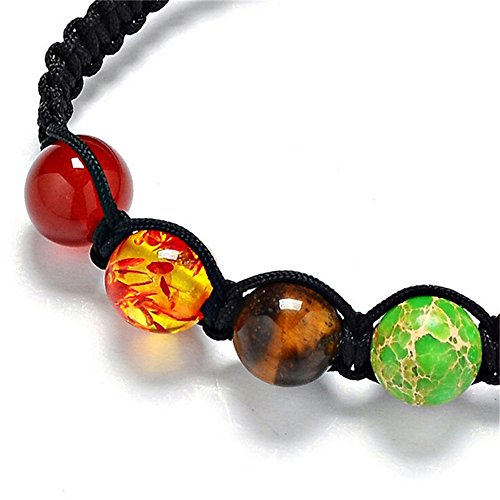 REFURBISHHOUSE 7 Cuentas de Equilibrio de curacion Chakra Pulsera Pulsera de energia de Yoga Vida Amantes del Arco Iris Joya Informal