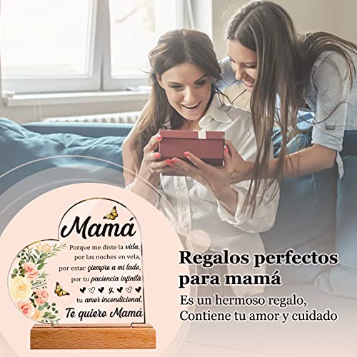 Regalo Dia de la Madre, Regalos Mamá, Regalos para Madre, Regalos para el día de la madre Placa acrílica, Regalos de cumpleaños para mamá, Regalos para la madre de hija e hijo