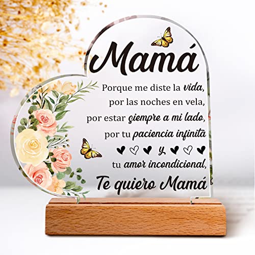 Regalo Dia de la Madre, Regalos Mamá, Regalos para Madre, Regalos para el día de la madre Placa acrílica, Regalos de cumpleaños para mamá, Regalos para la madre de hija e hijo