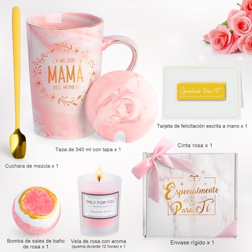 Regalo Madre, Regalo Madre Cumpleaños, Tazas para Mamá, Regalos Originales para Madres Navidad, Regalos Día de la Madre, Regalos para Madres Cumpleaños, Taza Cerámica de 340 ml