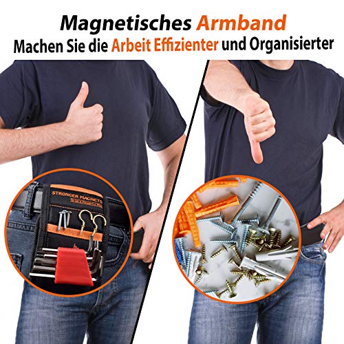 Regalos Originales Hombre Pulsera Magnética - Regalos Navidad Amigo Invisible Regalos Pulsera Magnética Con 15 Potentes Imanes Herramientas Bricolaje Fijar Uñas Tornillo Tuerca para Hombres Maquinaria